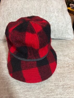 Vintage Red & Black Buffalo Plaid Pattern Bucket Hat Electric Grandpa Streetwear